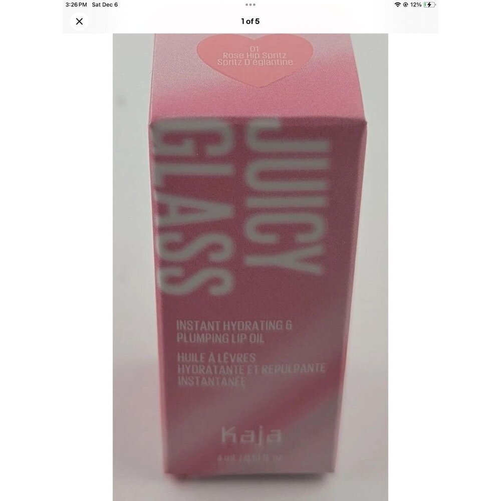 Kaja Juicy Glass Hydrating & Plumping Lip Oil In Rose Hip Spritz Sheer Pink 4ml - Picture 2 of 5